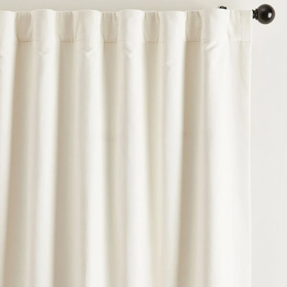 Pottery Barn Velvet Twill Blackout Curtain Window Panel Ivory 50